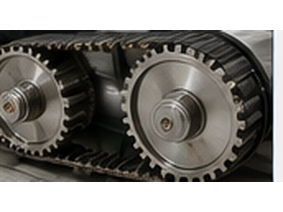 Timing Conveyor Belt installed around drive pulleys